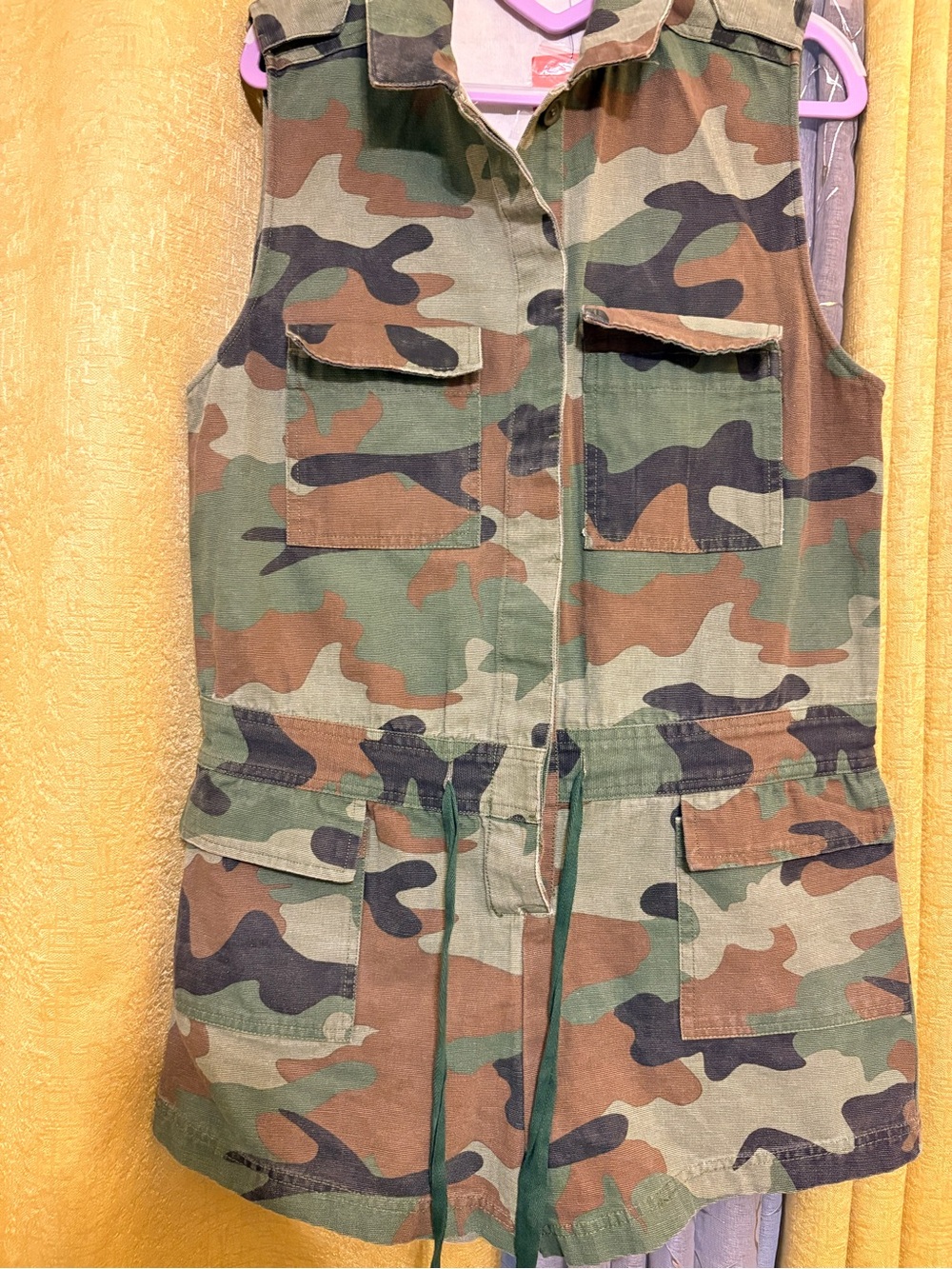 Sleeveless Camo Utility One Piece Shorts